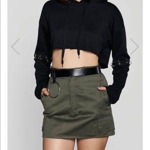 Nasty Gal green military mini skirt
